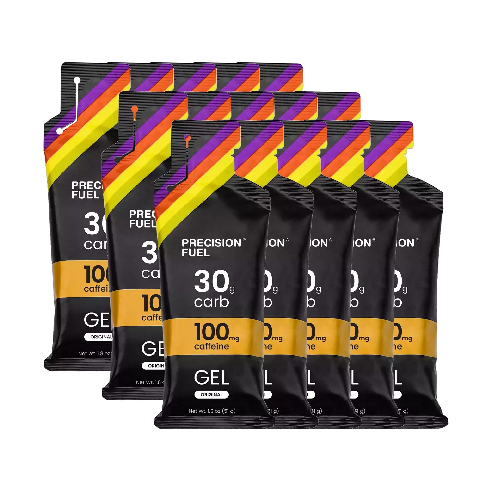 PF30 Gel énergie Precision Hydration, emballage pack 15, énergie rapide pendant la course.