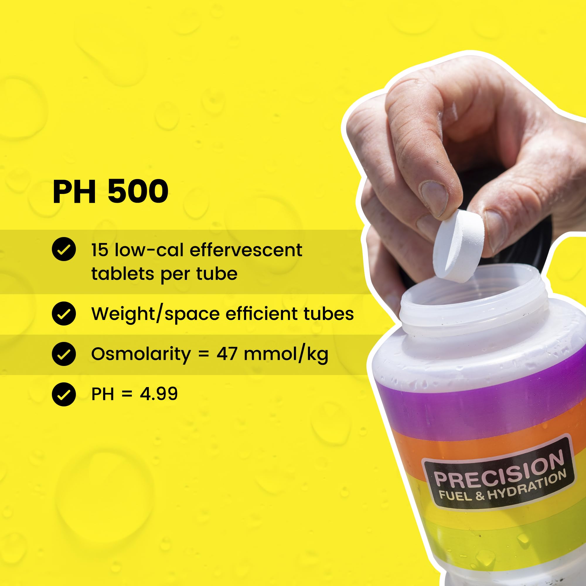 Gobelet avec tablettes Precision Hydration prêtes à l hydratation.