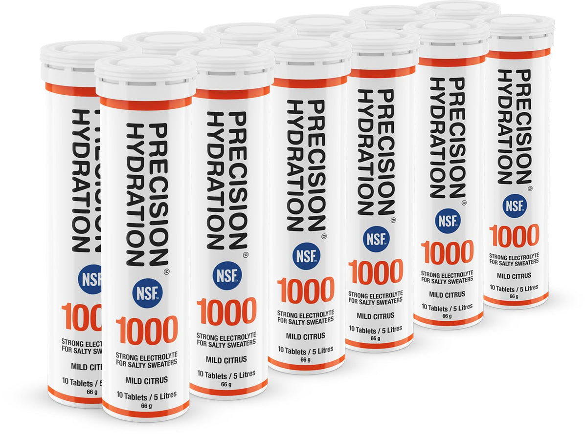 Tablettes électrolytes Precision Hydration orange, tubes pour une hydratation rapide pendant l'effort
