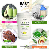 Ingrédients naturels: collagène hydrolysé et MCT pour une routine santé.