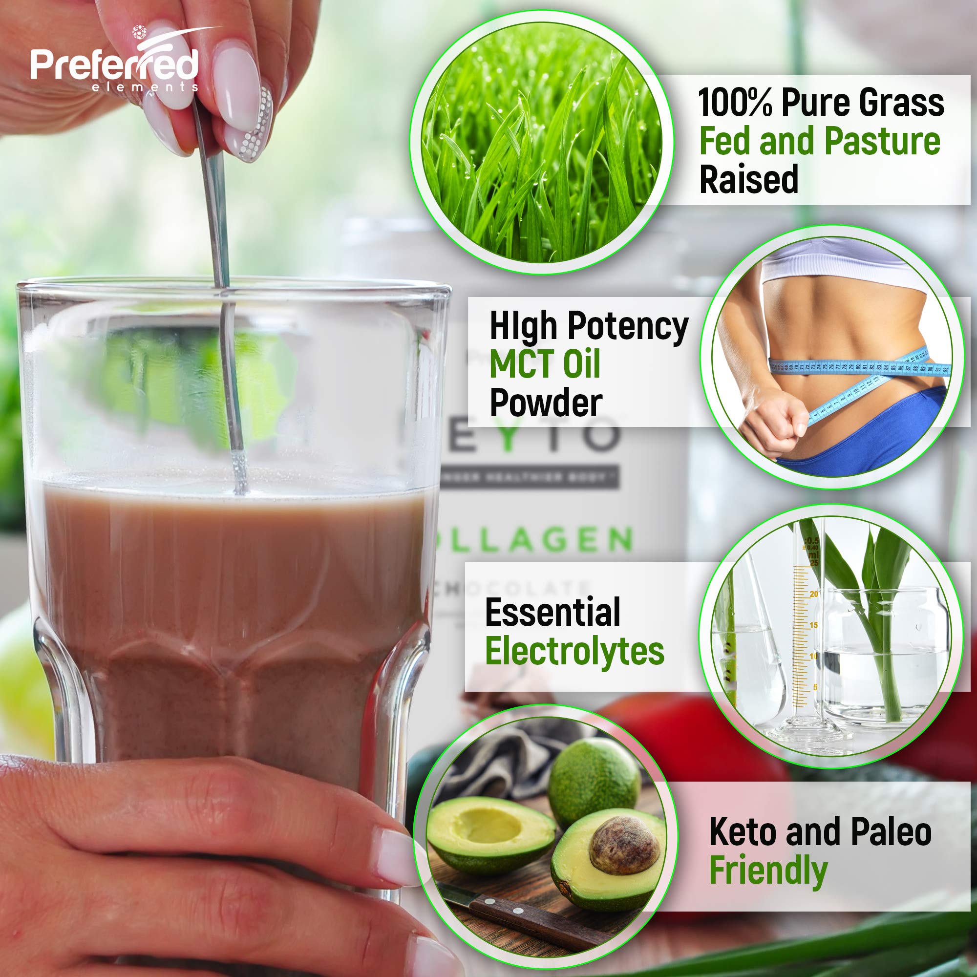 Preferred Elements KEYTO Chocolat – flacon avec MCT pour énergie soutenue