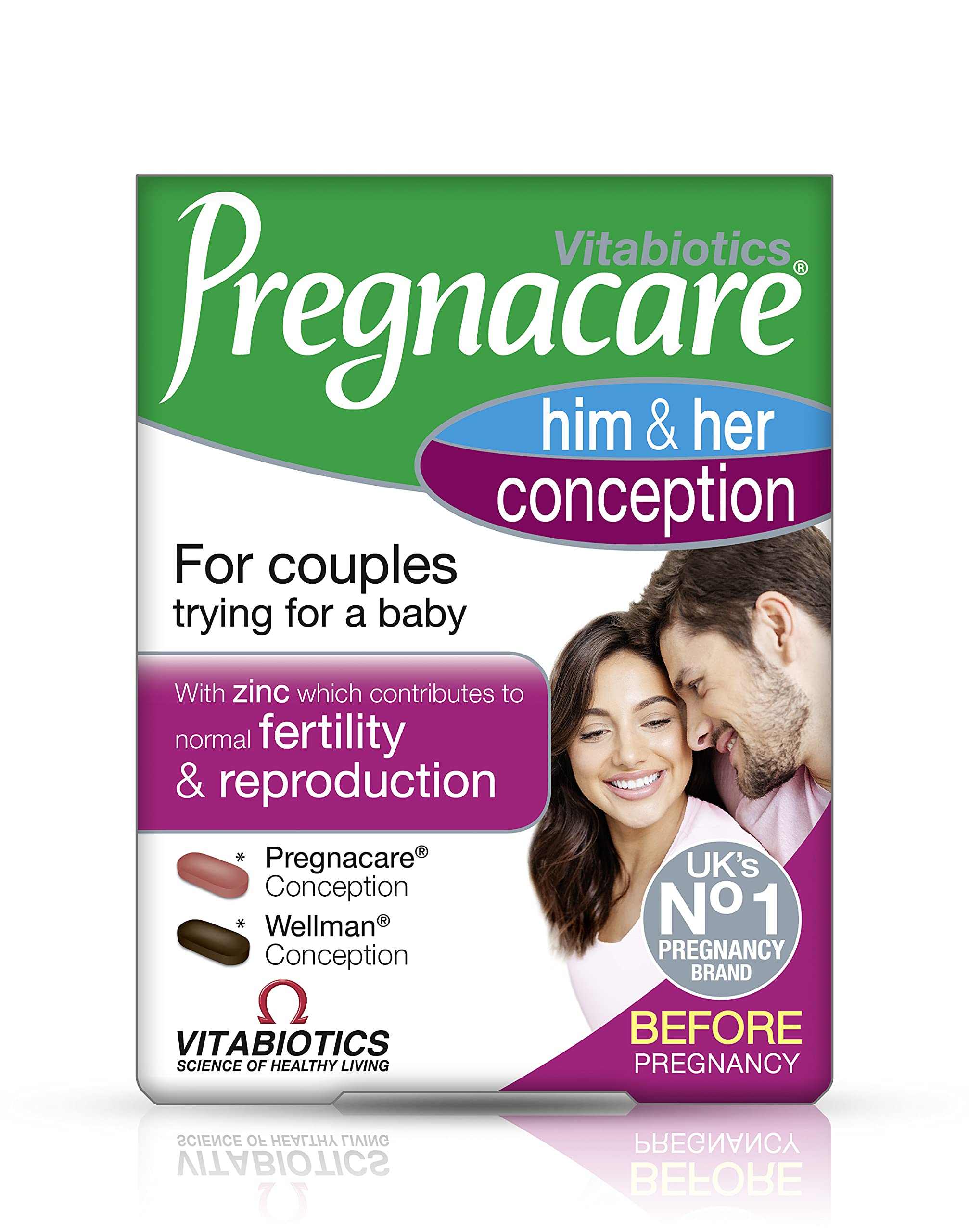 Pregnacare His & Her Conception – bouteille et dosage pratique pour soutenir la préparation à la conception