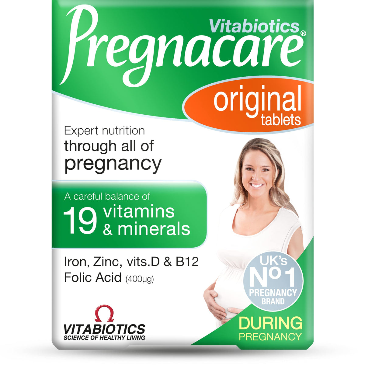 Pregnacare Original – boîte 30 comprimés pour soutenir une alimentation équilibrée lors d'un projet grossesse.