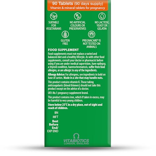 Pregnacare Original Tablettes 90 – dosage quotidien pratique pour une routine régulière.