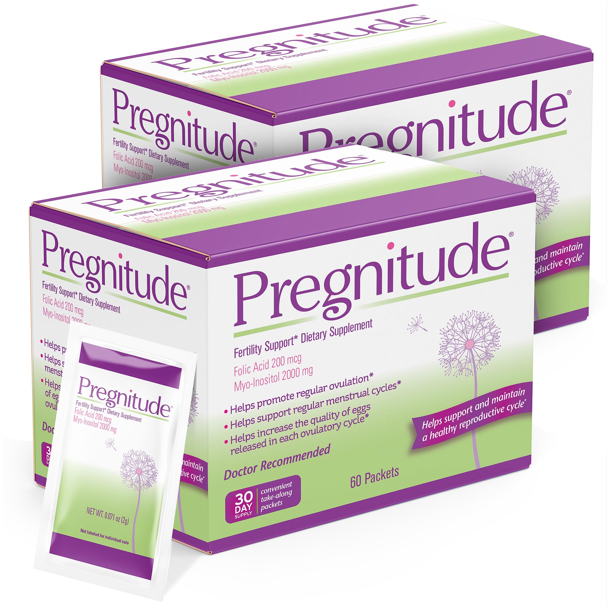 Pregnitude Boîte 120 paquets pour un dosage pratique et régulier.