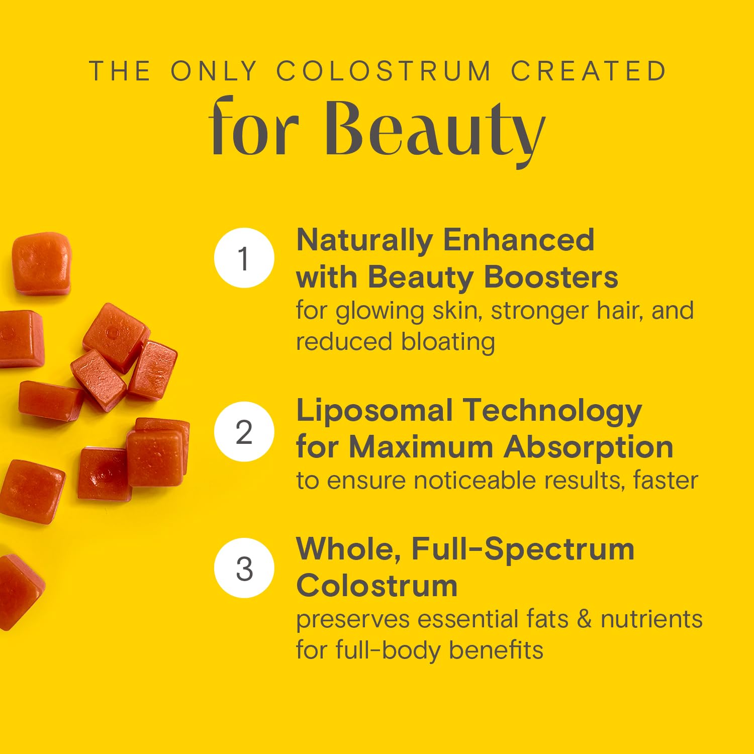 Texture douce des gummies Prelude Colostrum pour une dégustation facile