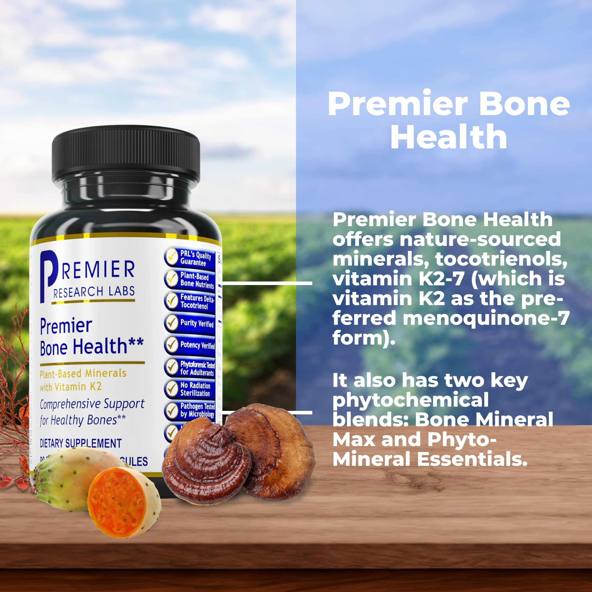 Premier Bone Health – gélules visibles, prise quotidienne simple et pratique.