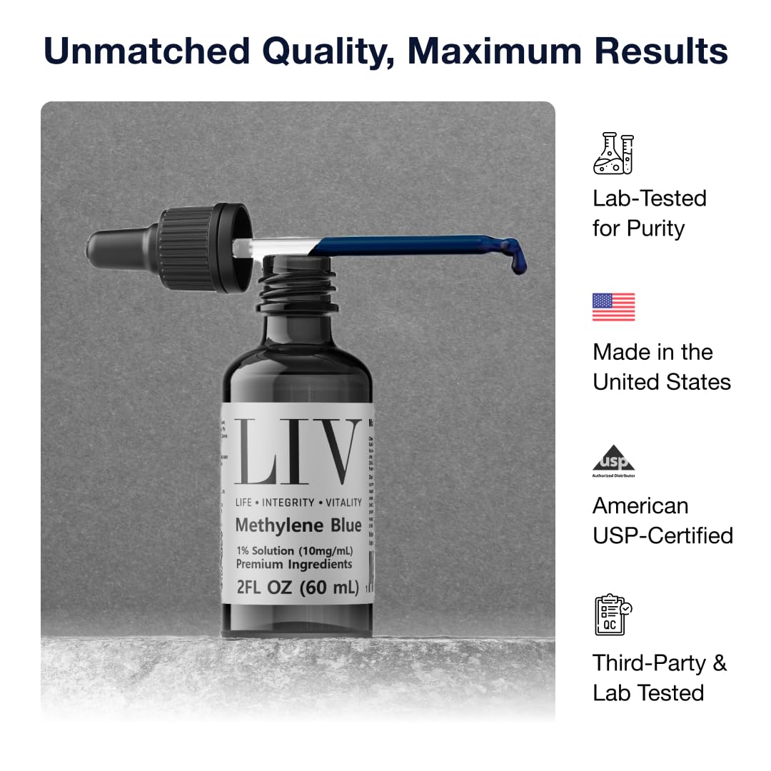 Premier Methylene Blue, goutte-doseuse, dosage précis pour une utilisation pratique.