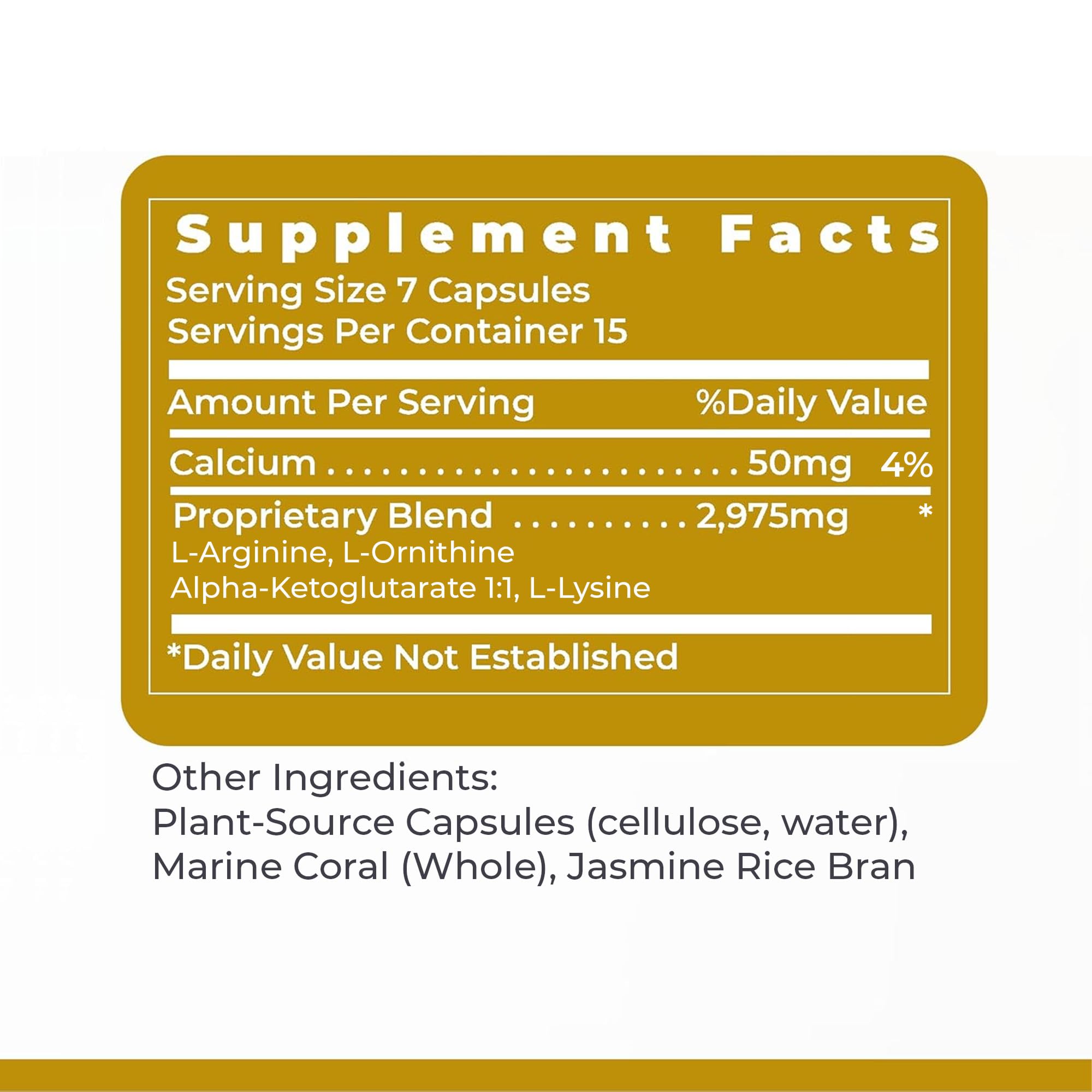 Tableau des ingrédients Amino HGH, focus sur L-Arginine et L-Lysine