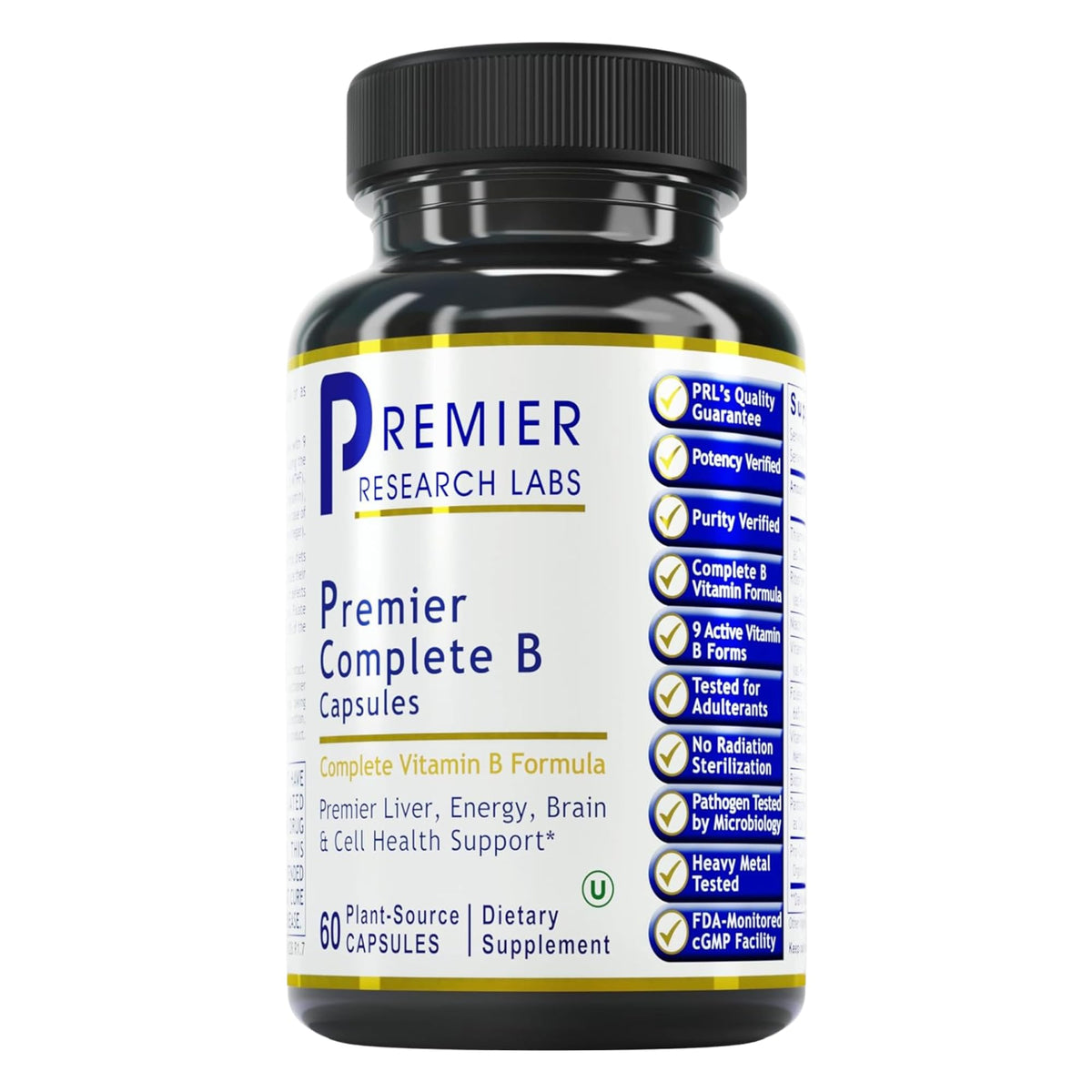Premier Research Labs Complete B dans sa bouteille, prête à l’emploi.