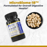 Premier Research Labs MicroBiome-18 : capsules visibles, utilisation facile chaque jour.