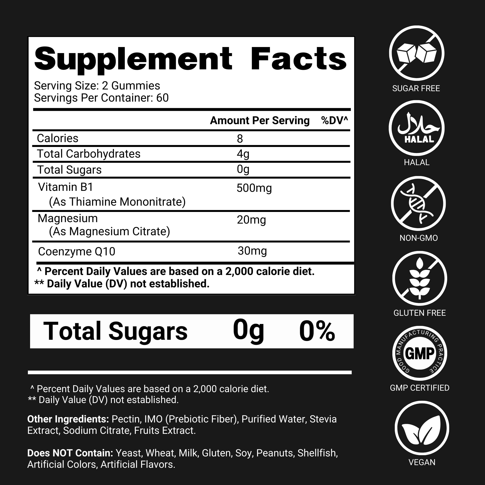 Bouteille ouverte Premium Select Nutrition B1 Gummies, prêt à consommer