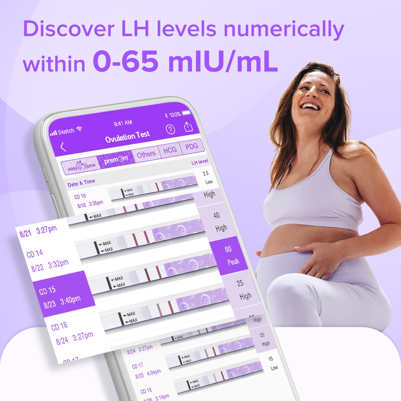 Premom : ensemble de tests d’ovulation utilisables facilement à domicile.