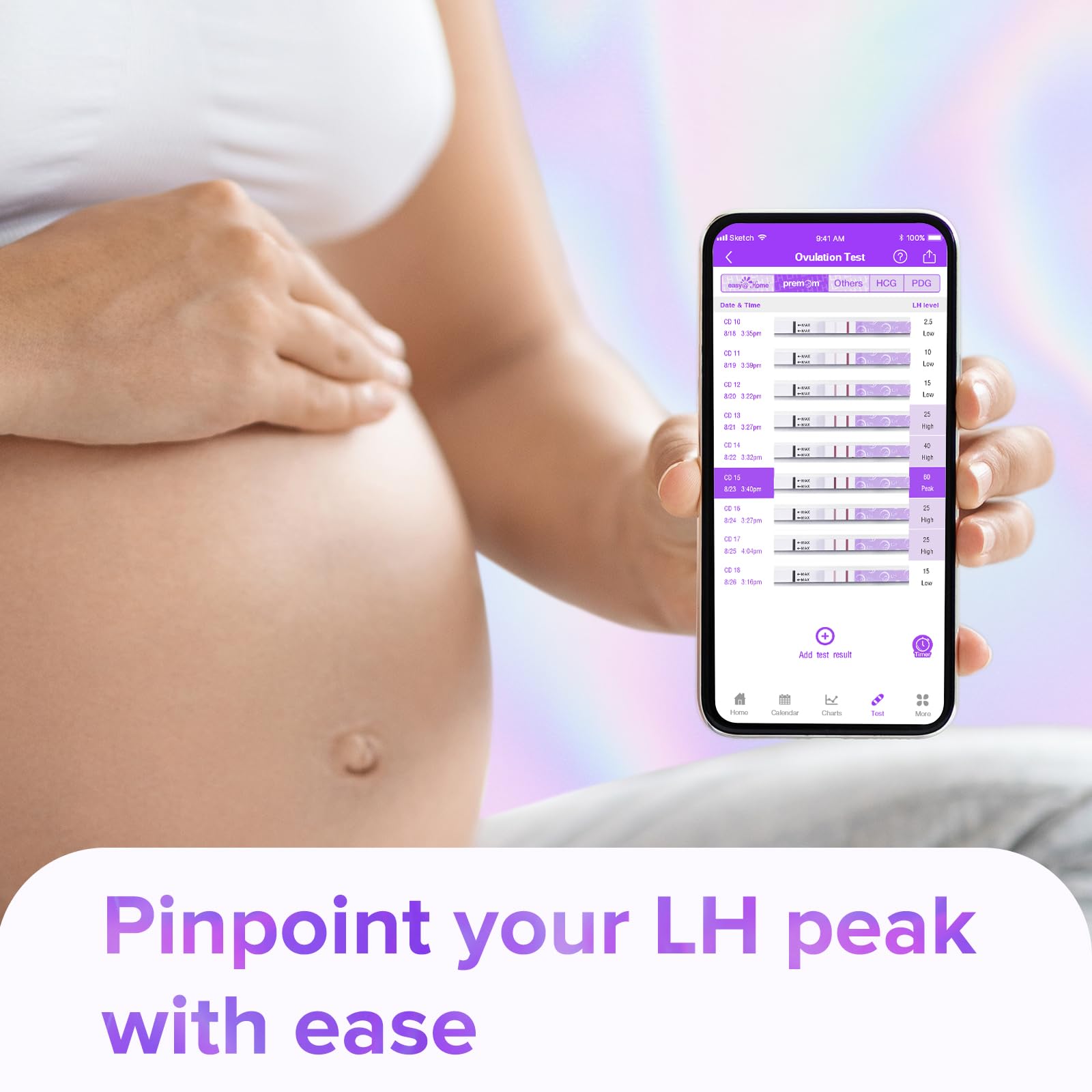 Premom : lecteur numérique d’ovulation, suivi clair via l’application pour suivre votre cycle.