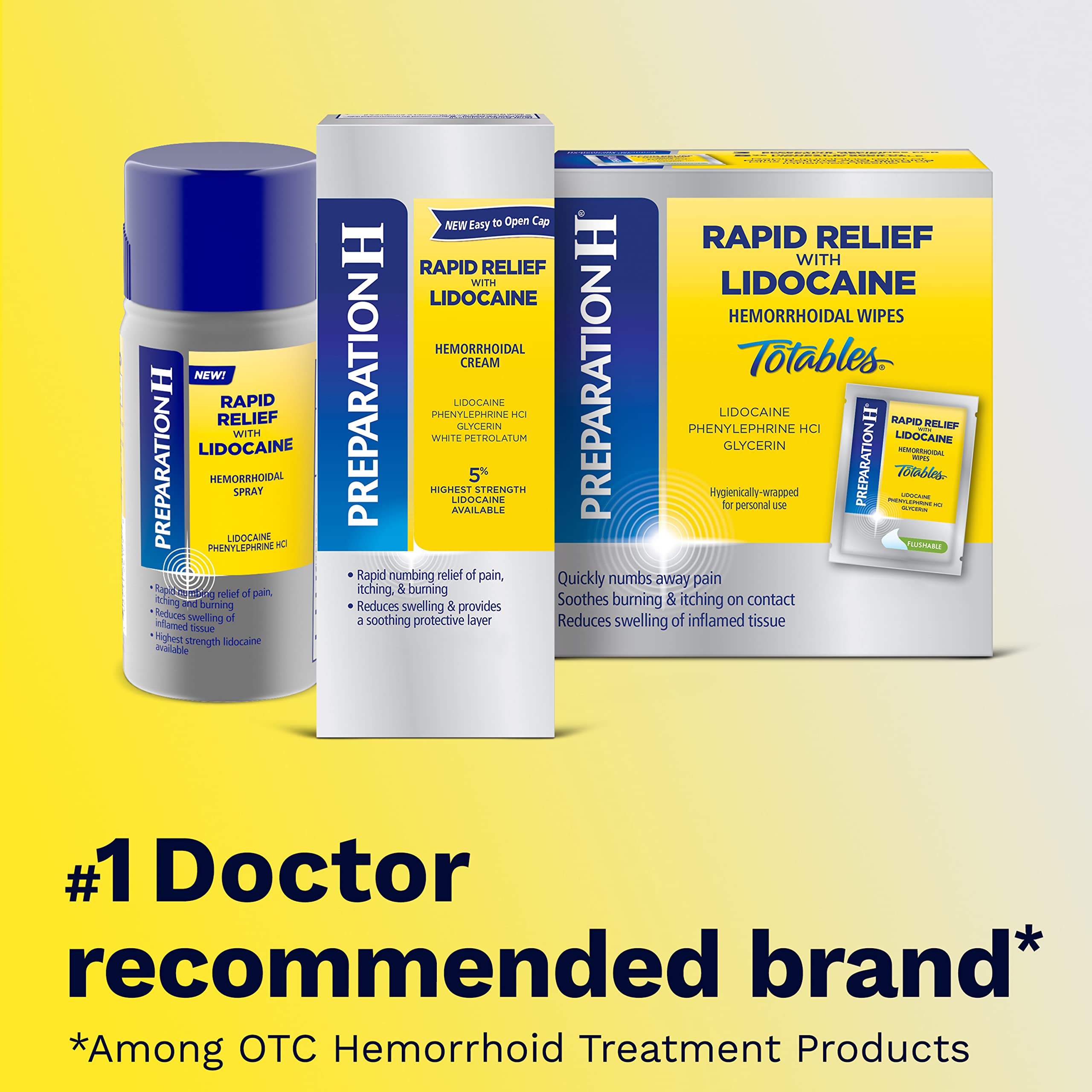 préparation H Rapid Relief – complément des lingettes médicamenteuses.