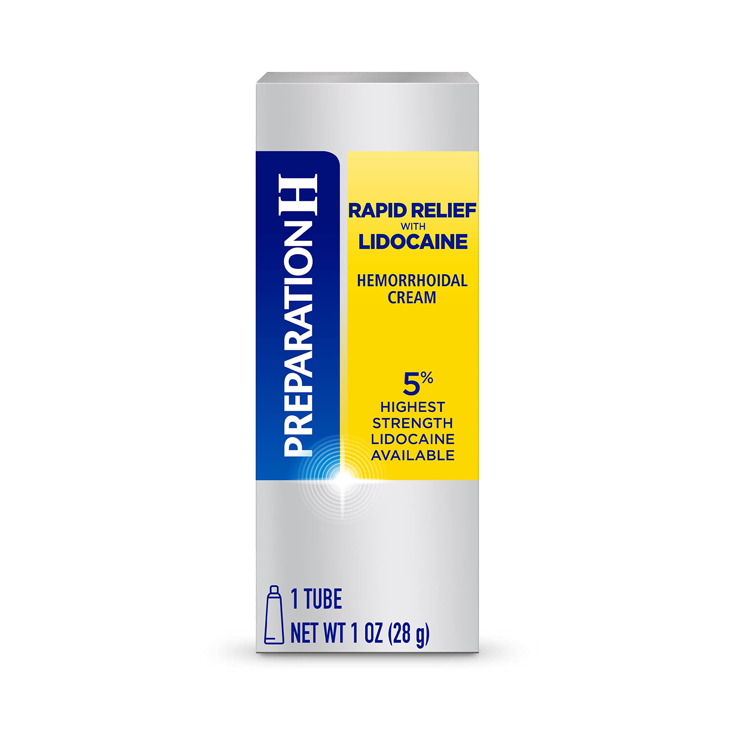 crème Preparation H Rapid Relief – tube visible et soulagement potentiel.
