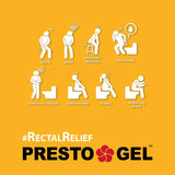 Presto Gel suppositoires rectaux: application facile et rapide.