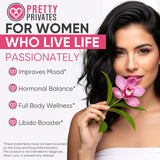 Pretty Privates emballage indiquant une composition harmonique pour l'équilibre hormonal