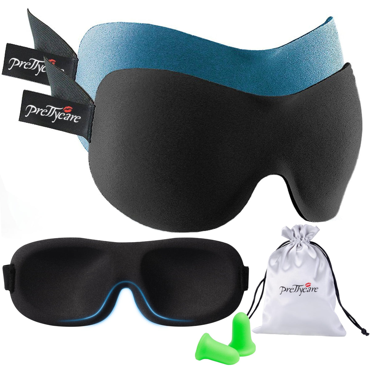 PrettyCare masque-sommeil-3d-avant bloque entièrement la lumière sans pression sur les yeux