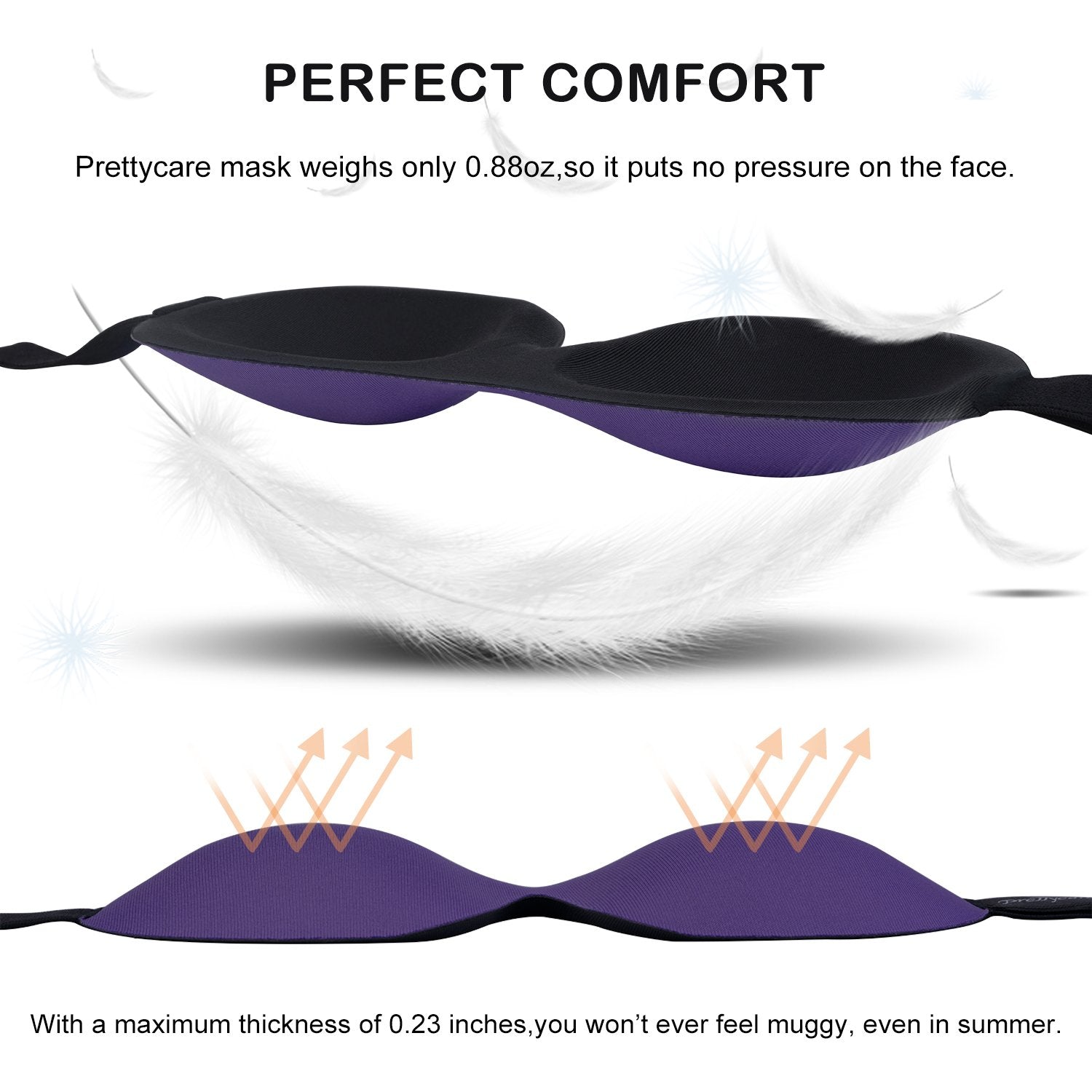 PrettyCare masque 3D, pont nasal relevé pour un ajustement sans pression.
