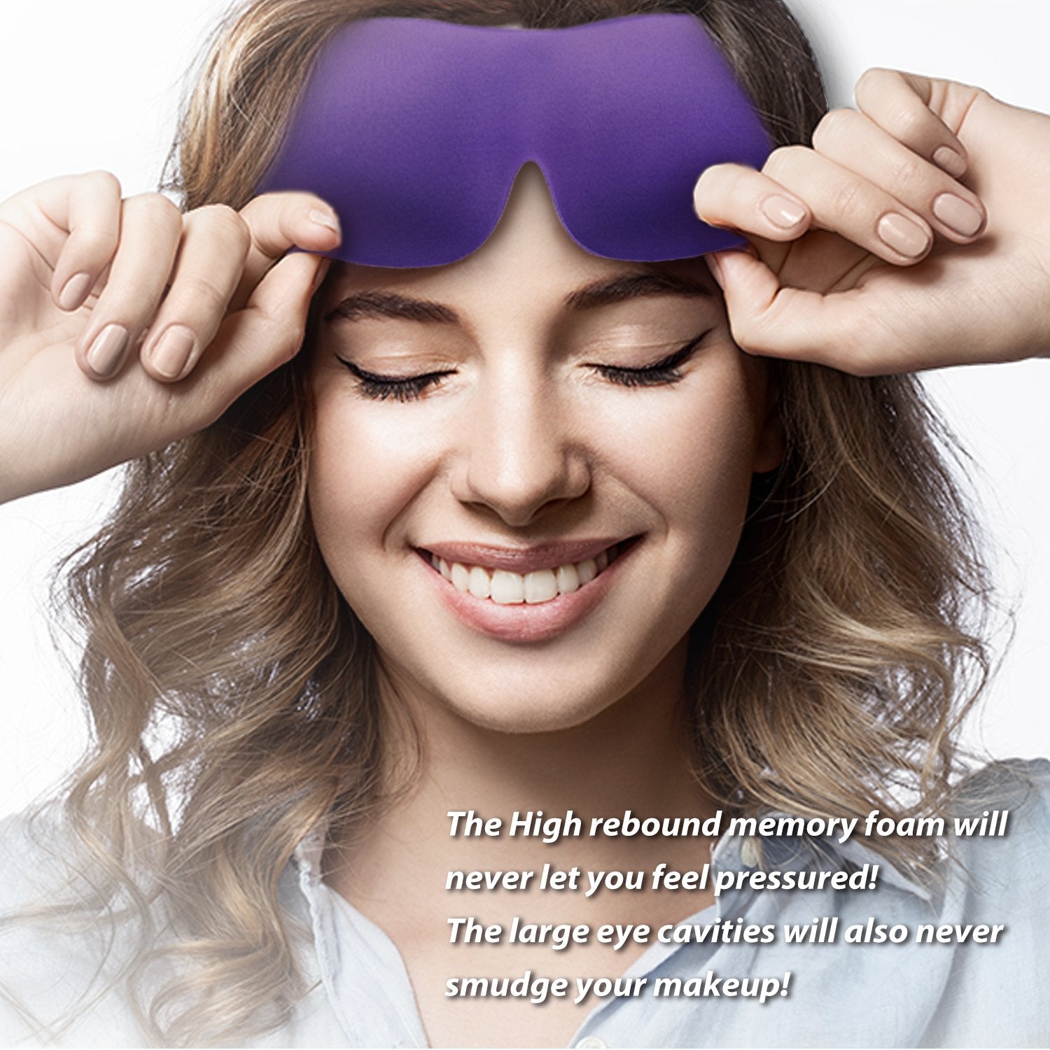 PrettyCare masque sommeil 3D avec yeux amples, confort durable toute la nuit.