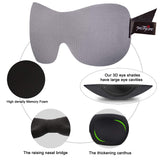 PrettyCare Masque Yeux 3D avec pont nasal relevé pour un ajustement sûr.