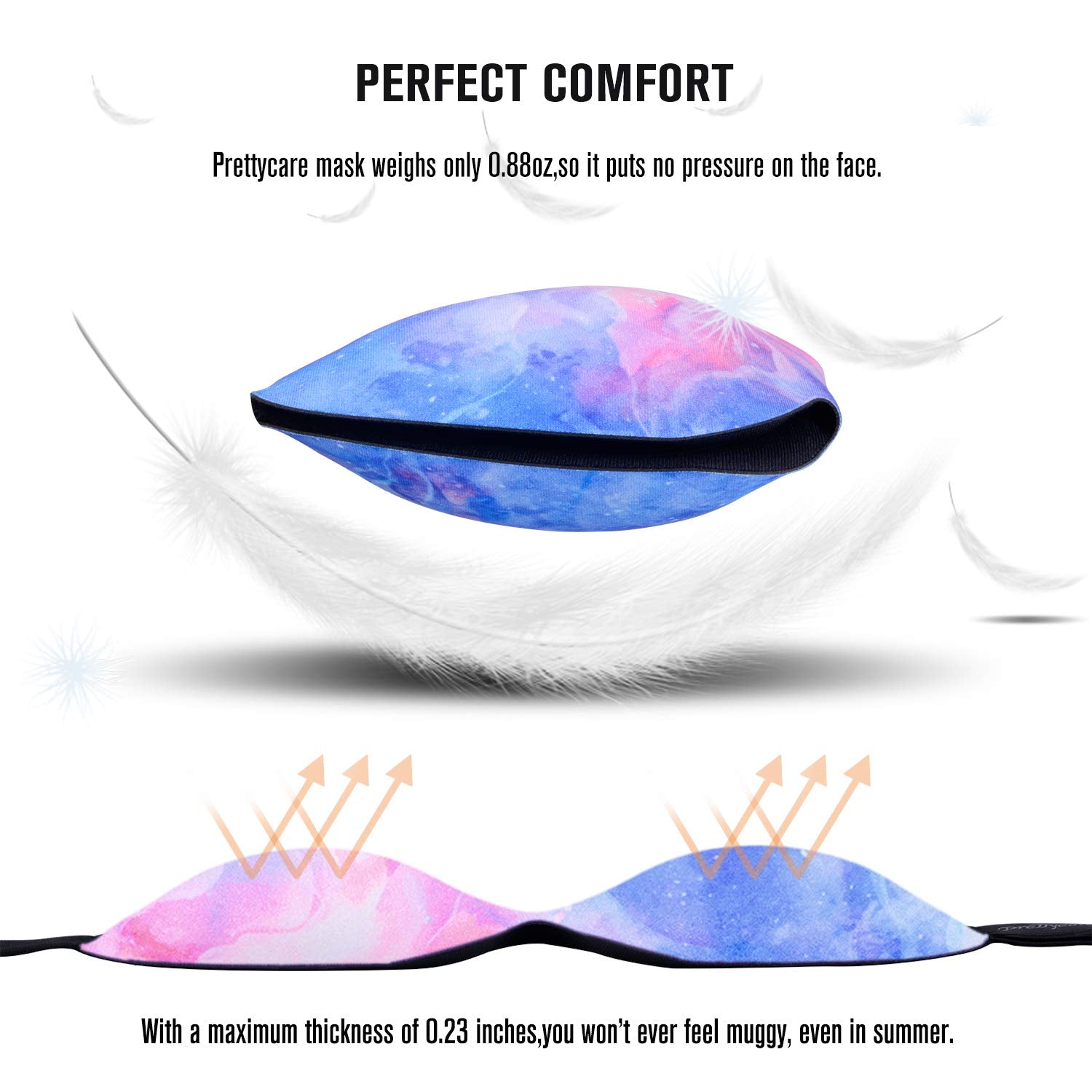 Masque PrettyCare anti-lumière, contour 3D et confort.