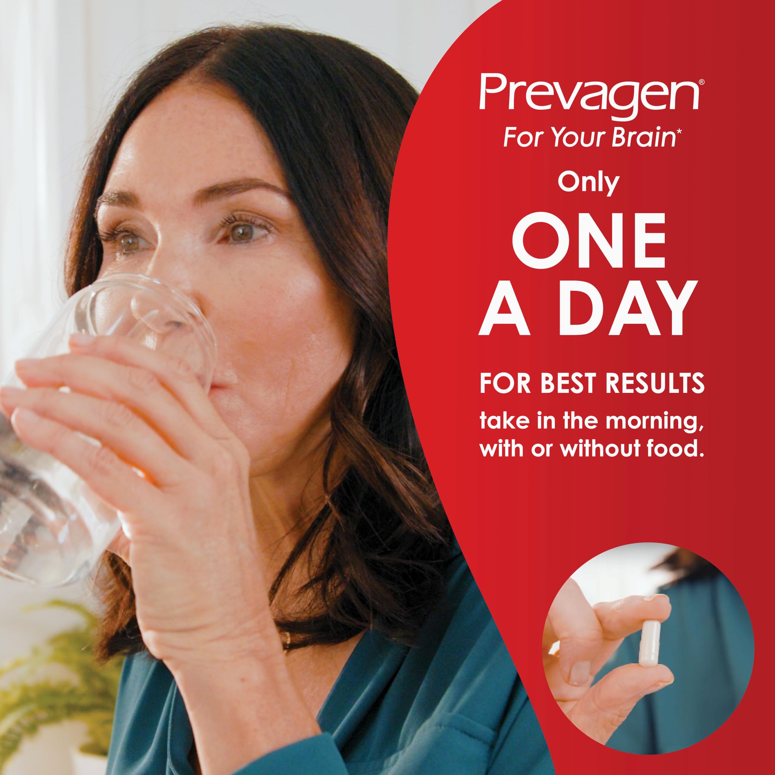 Tableau nutritionnel de Prevagen Extra Strength affiché sur l’étiquette.