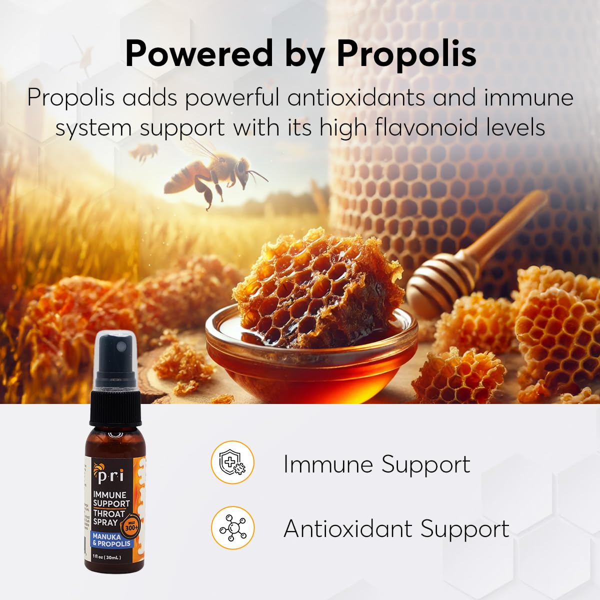 P.R.I Propolis miel Manuka: goût agréable et douceur nourrissante.