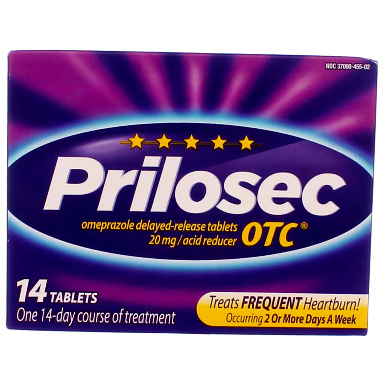 Lot de 3 boîtes Prilosec OTC pour un traitement continu.