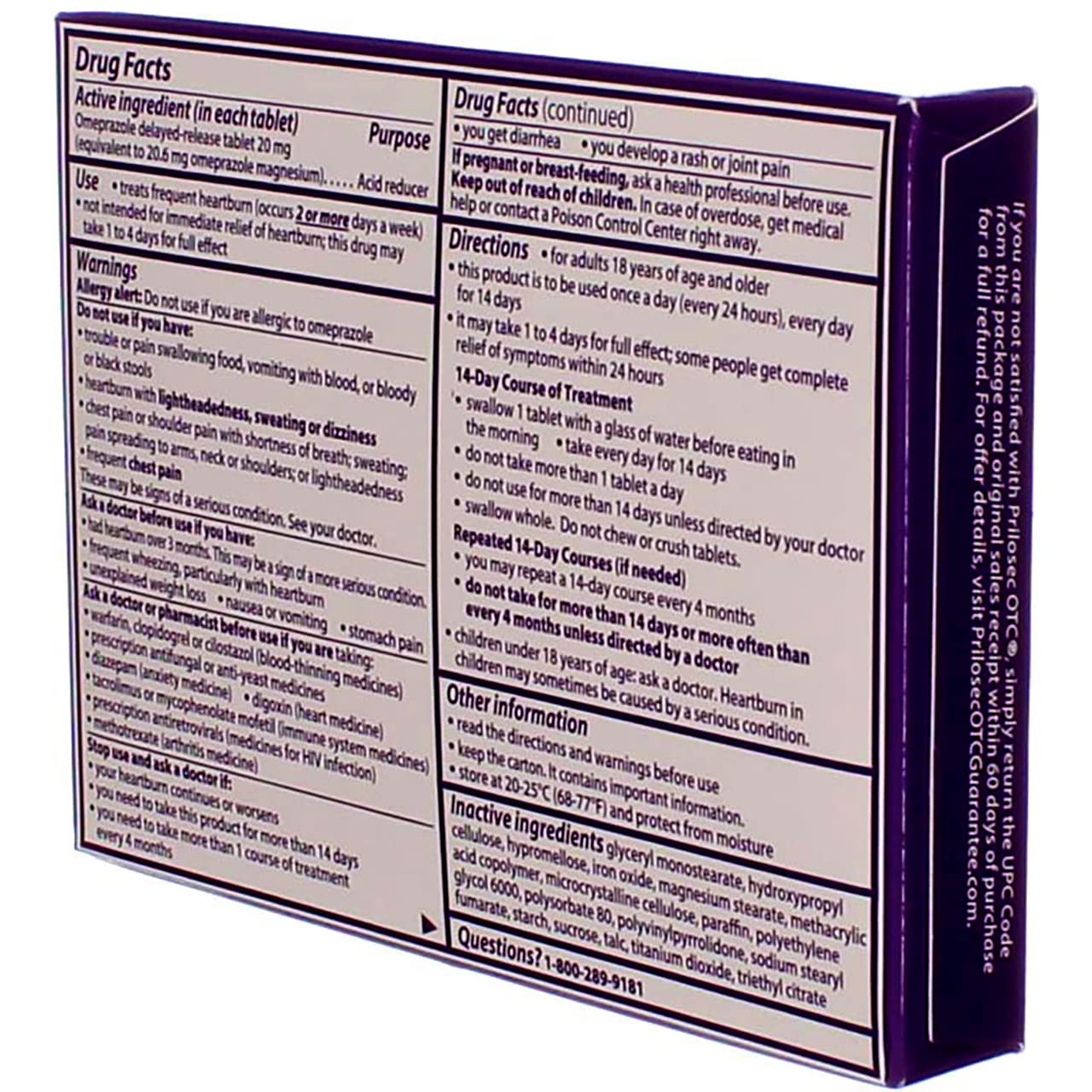 Tablettes Prilosec OTC, 14 par boîte, pour contrôler l'acidité.