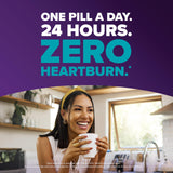Flacon Prilosec OTC avec bouchon et étiquette détaillée.