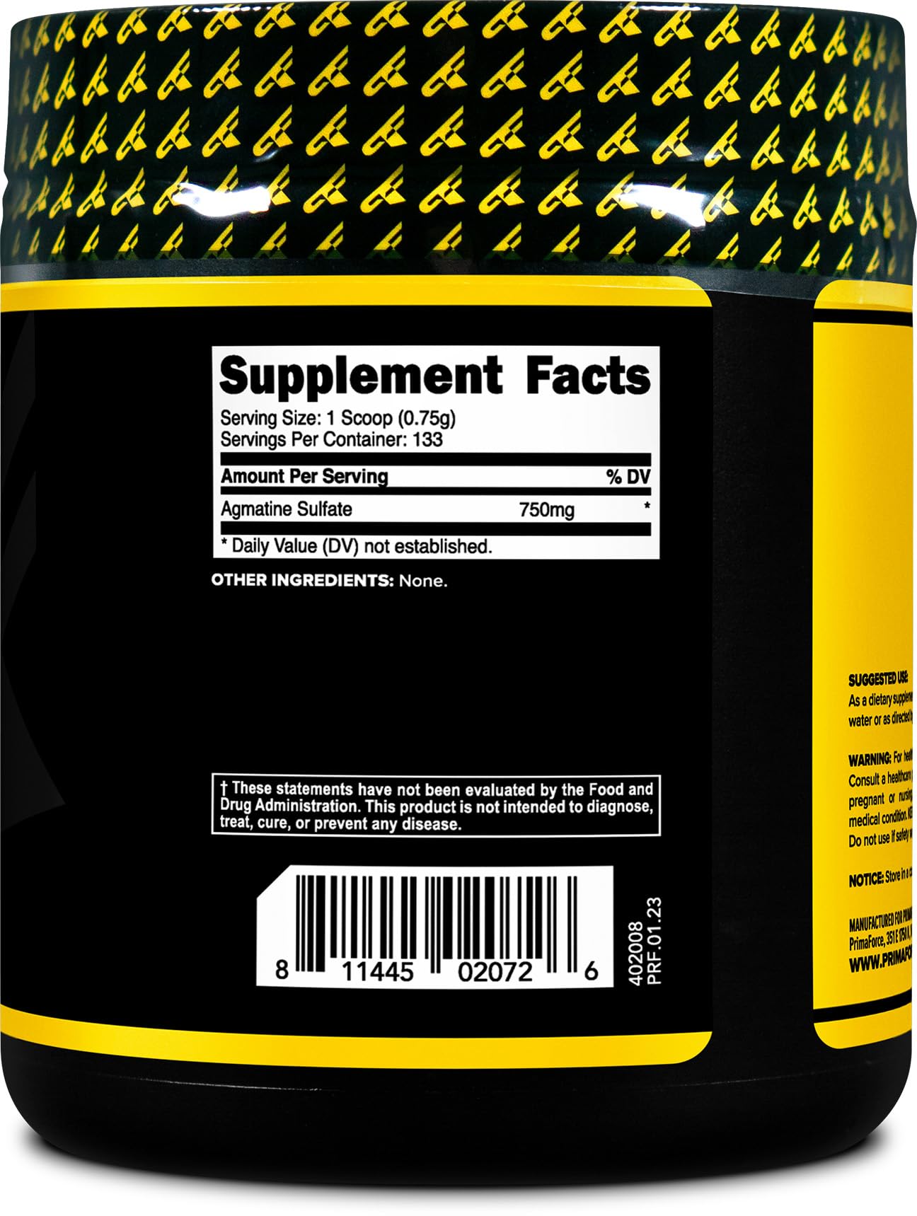 Primaforce Agmatine Sulfate entrainement-avant-apres: intensite potentielle pendant l'entrainement