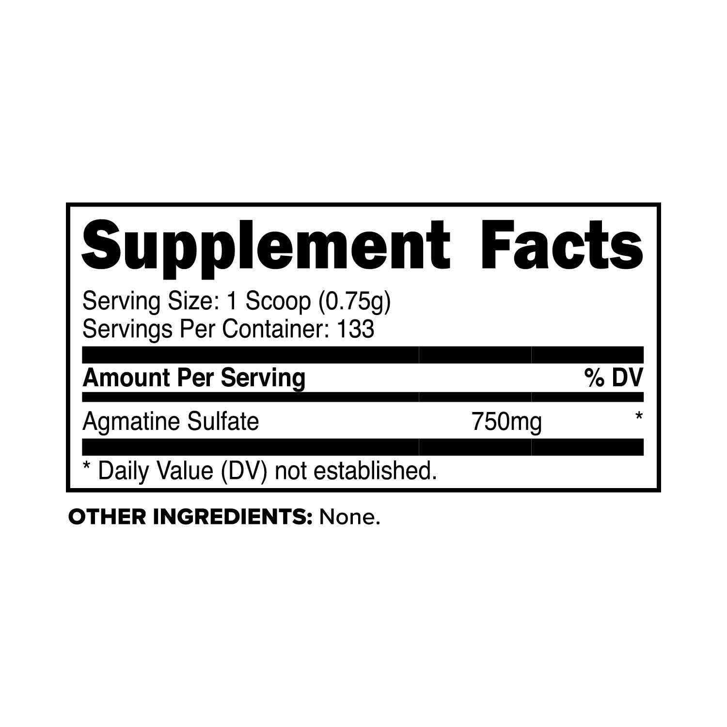 Primaforce Agmatine Sulfate etiquette-ingredients: etiquette claire et ingredients sans additifs