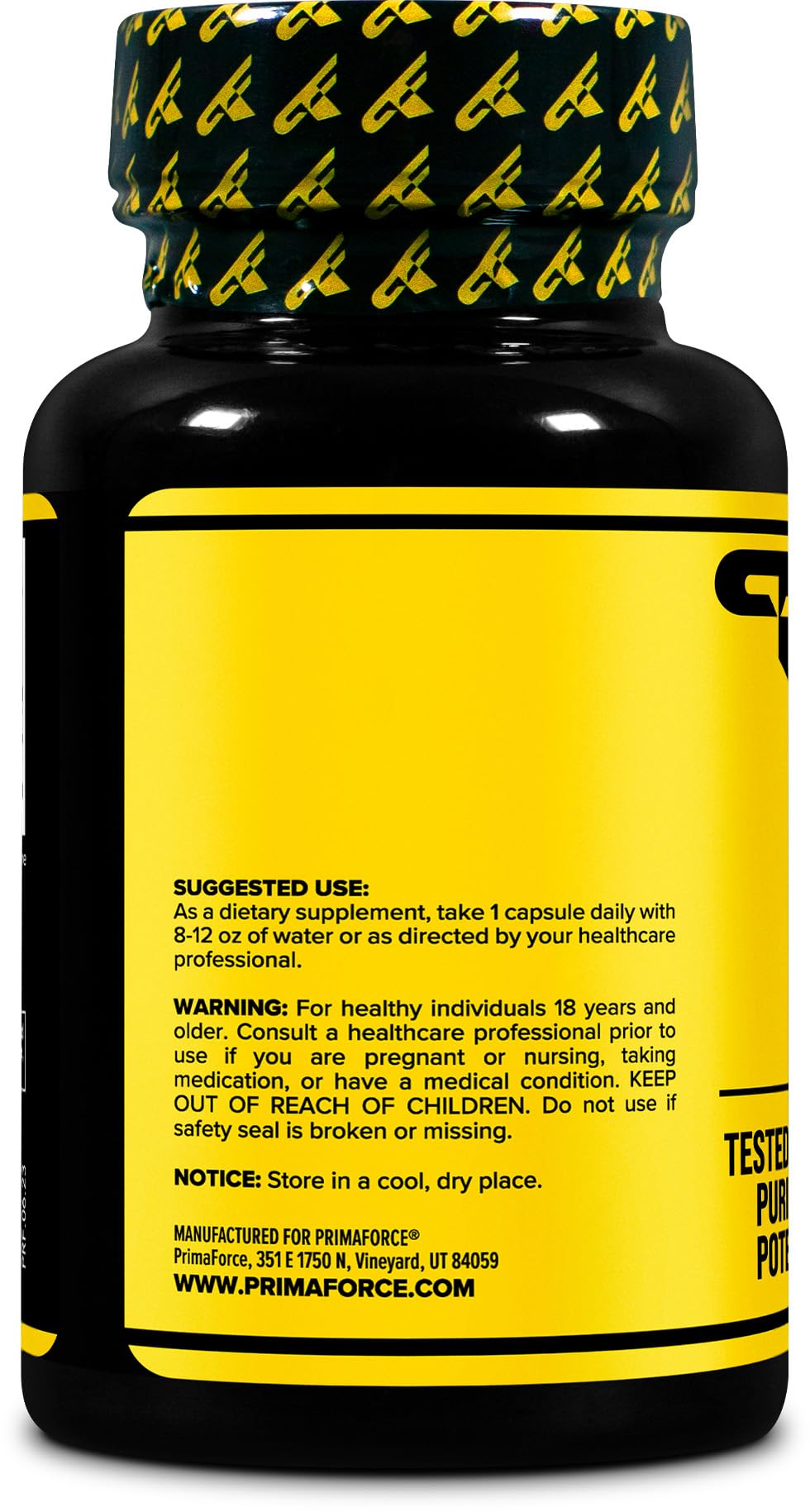 Primaforce Agmatine Sulfate, étiquette-produit claire et traçable.