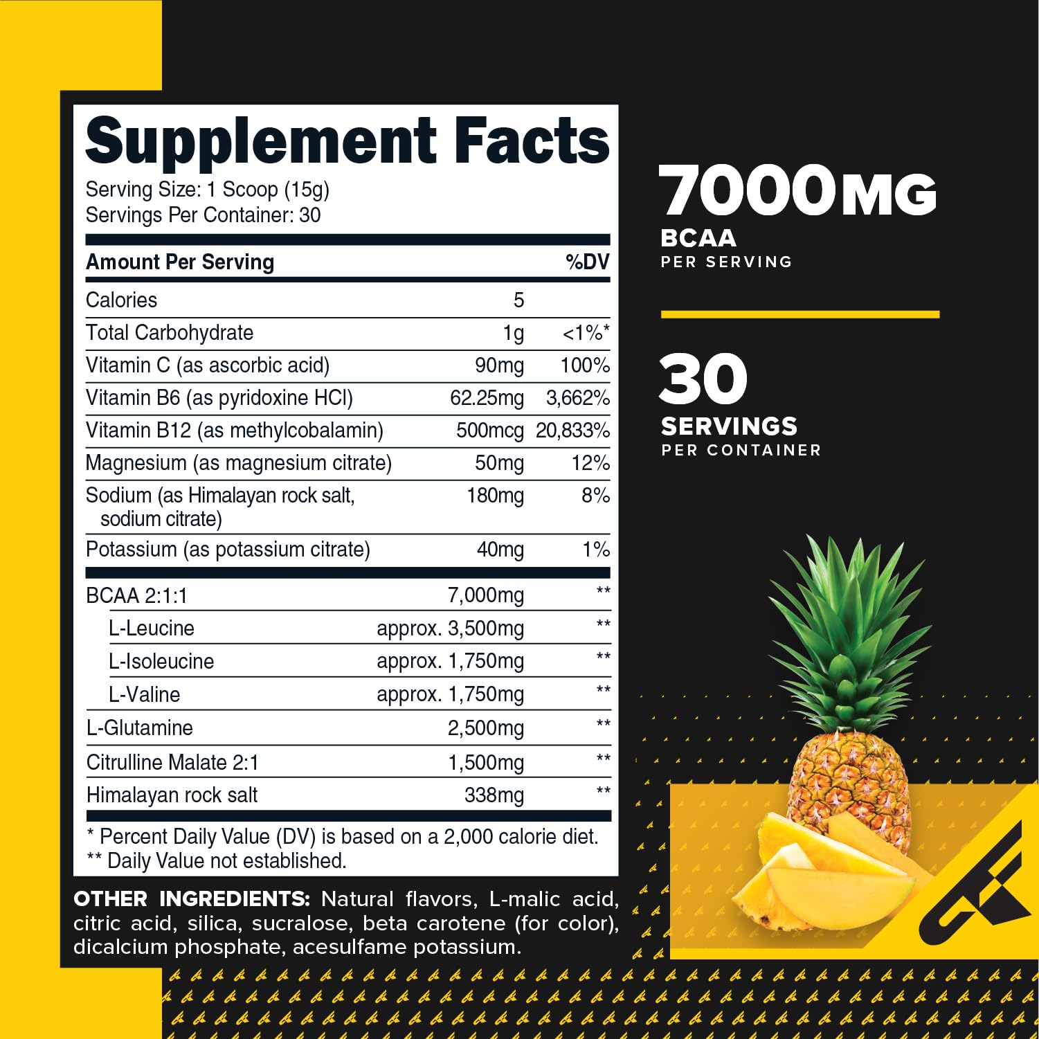 Primaforce BCAA Ananas Mangue mélange eau – boisson rafraîchissante et hydratante