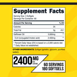 Étiquette Primaforce CLA, informations sans gluten et sans OGM.