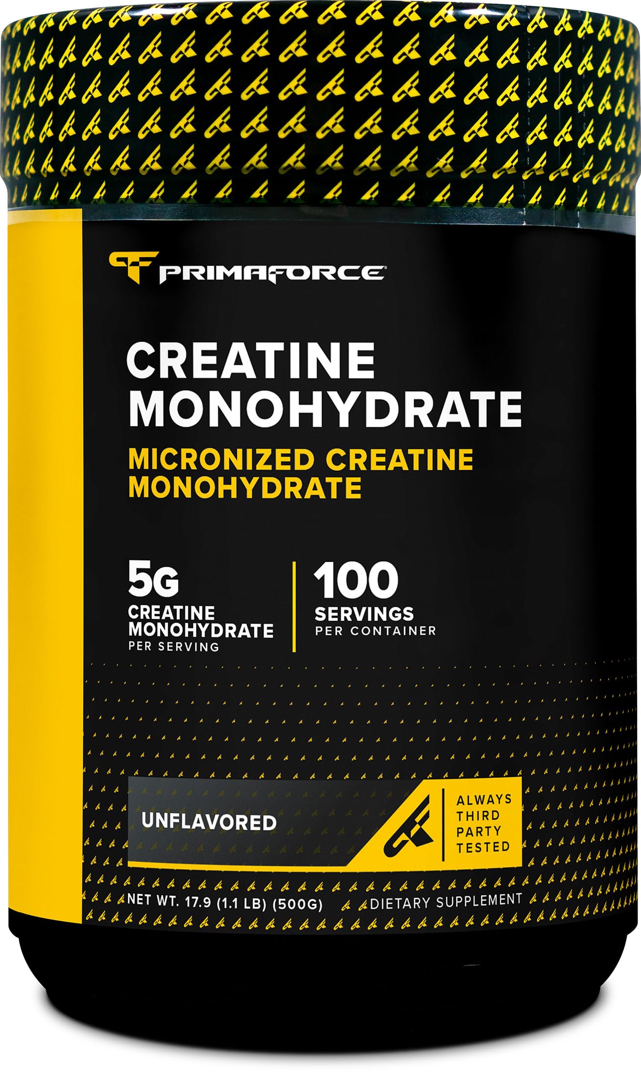 Primaforce Créatine micronisée en poudre prête à être mélangée pour soutenir l’entraînement.