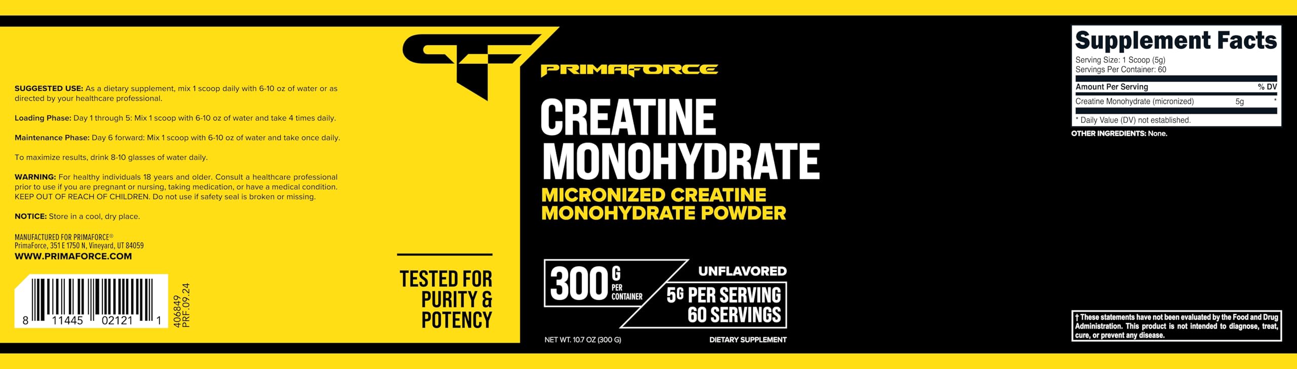 Primaforce Creatine Monohydrate – se mélange facilement dans un shaker avec de l’eau.