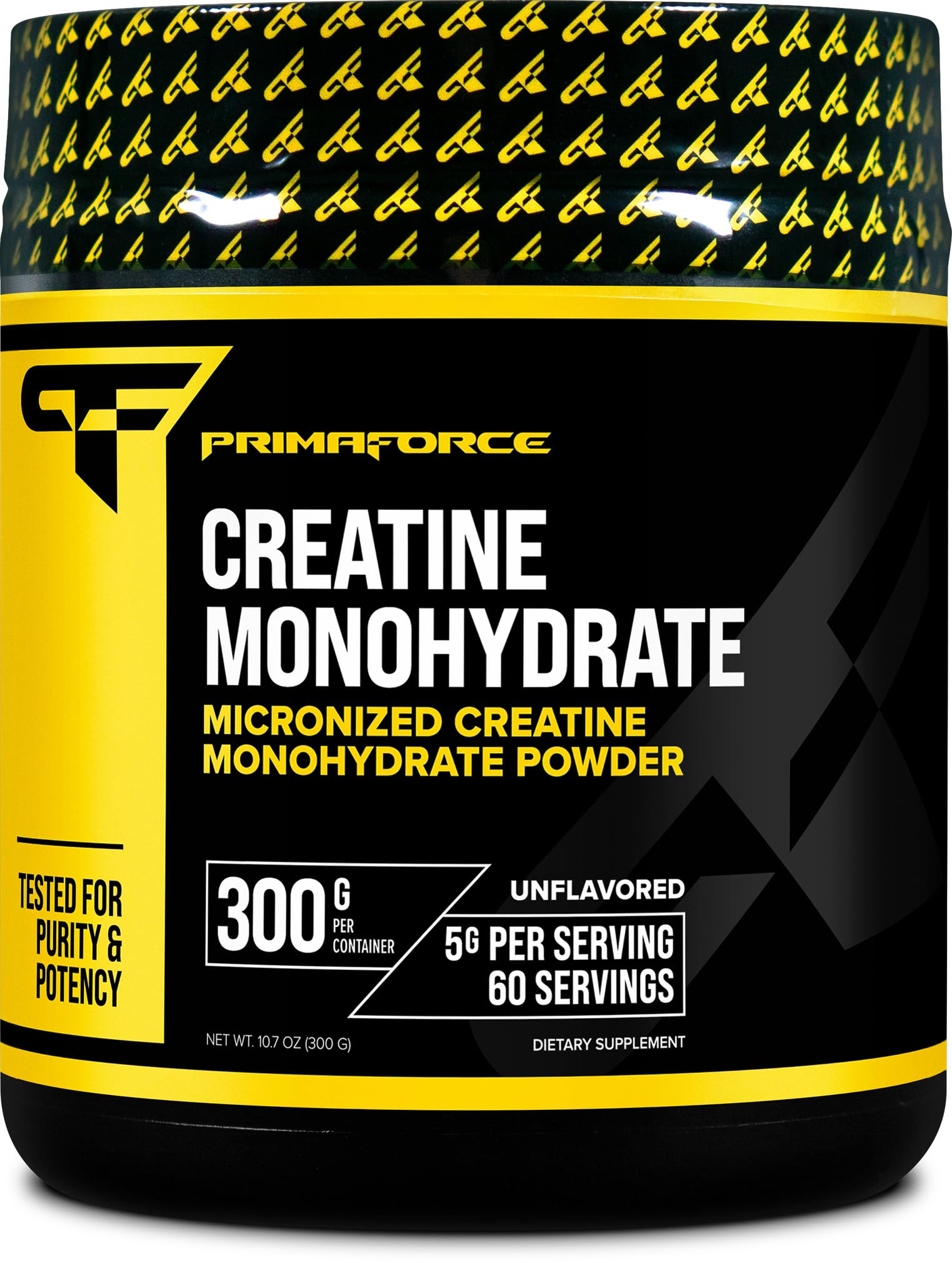 Primaforce Creatine Monohydrate – emballage 300 g prêt à l’emploi pour l’entraînement.