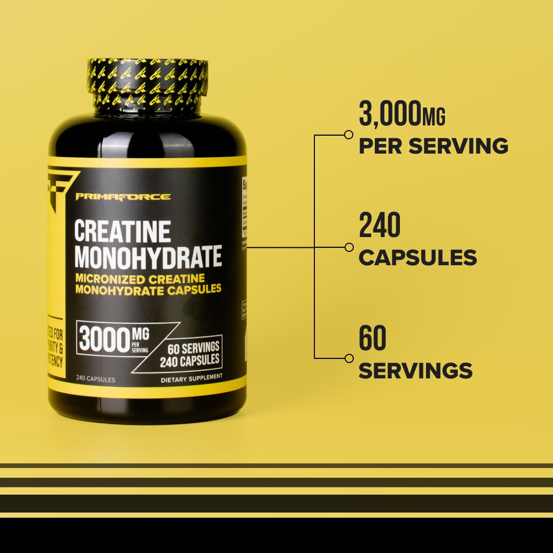 Primaforce Creatine Monohydrate pour les athlètes d'endurance et de musculation.