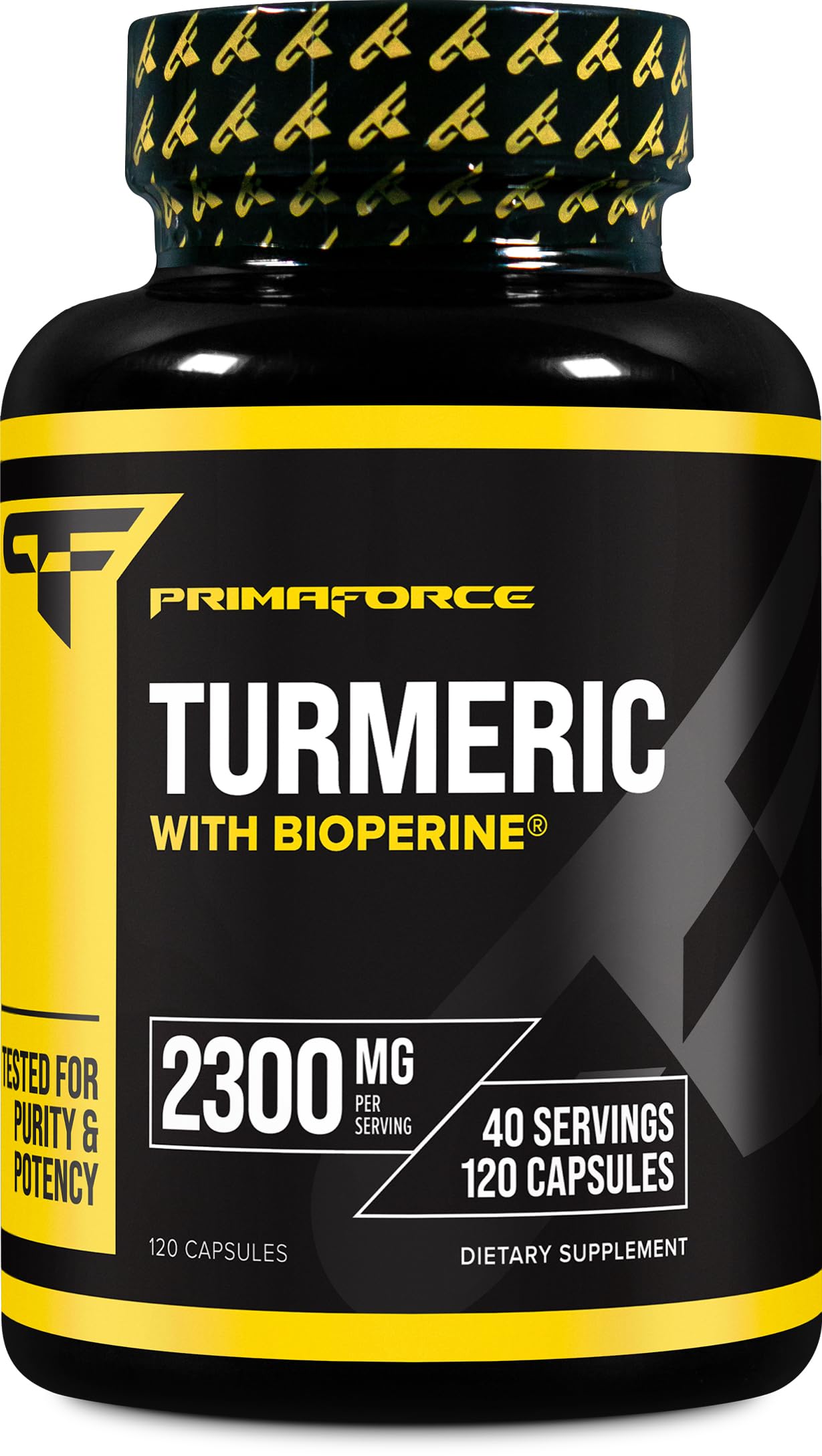 Primaforce Curcuma Bioperine – bouteille et capsules faciles à intégrer dans votre routine.
