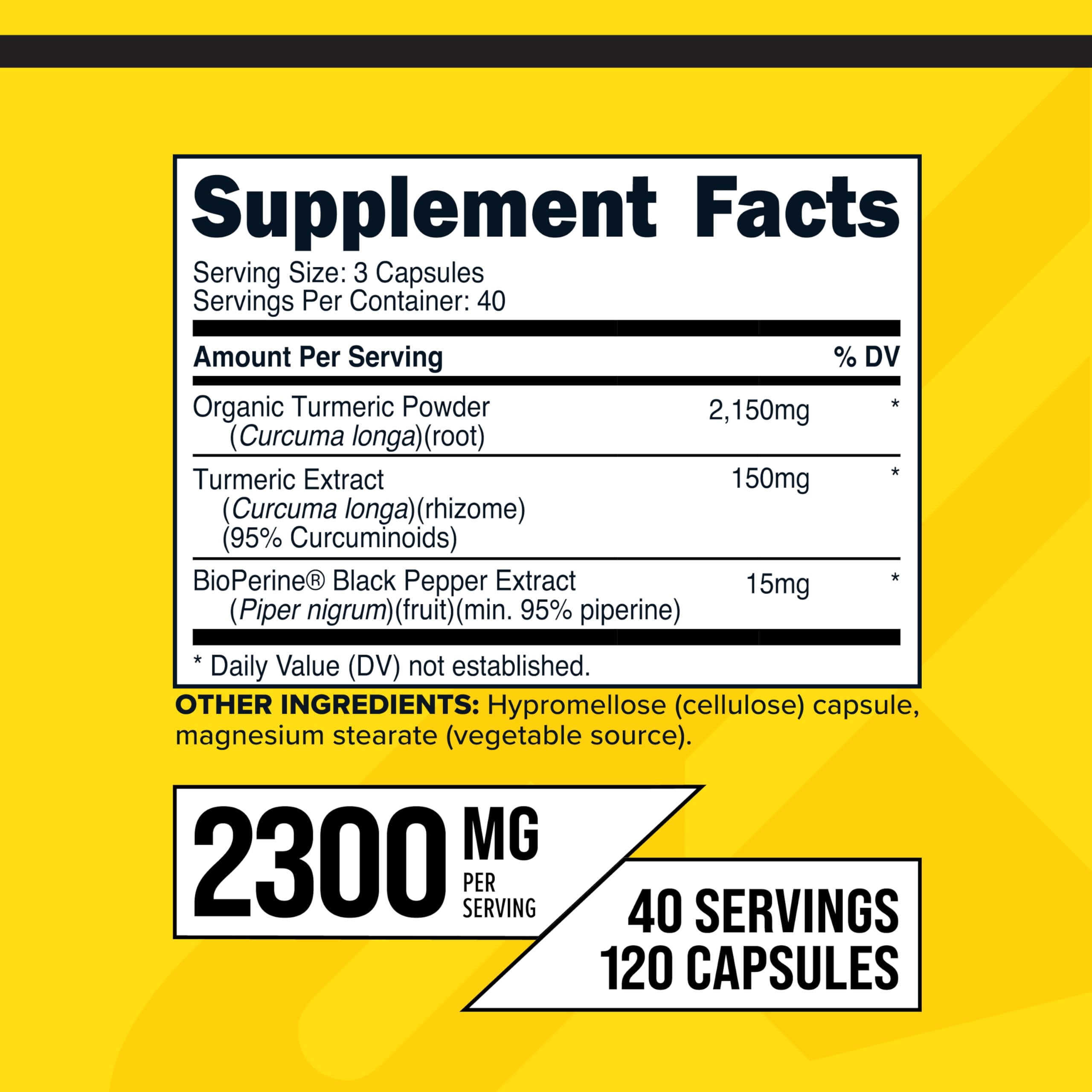 Primaforce Curcuma Bioperine – capsules visibles sur l’étiquette, dosage clair et pratique.