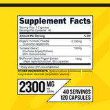 Primaforce Curcuma Bioperine – capsules visibles sur l’étiquette, dosage clair et pratique.