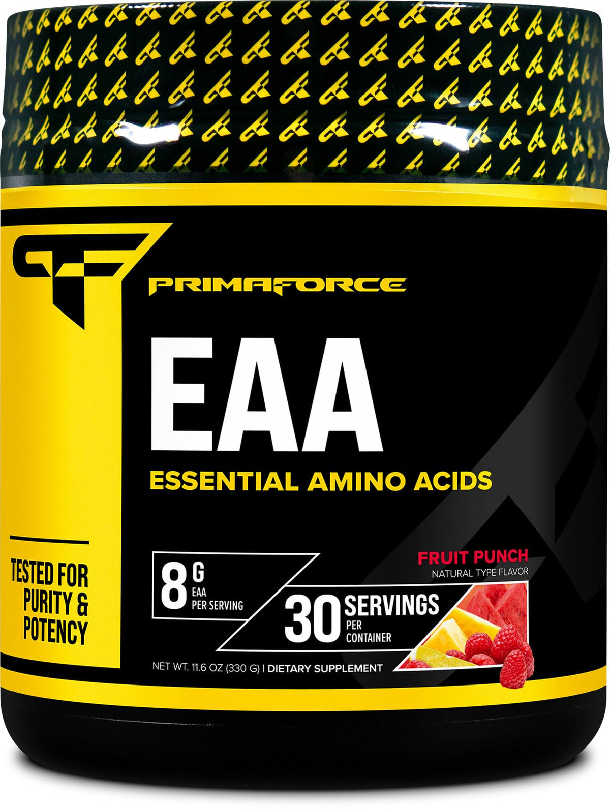 Primaforce EAA Powder : bouteille saveur punch aux fruits prête pour l'entraînement et récupération