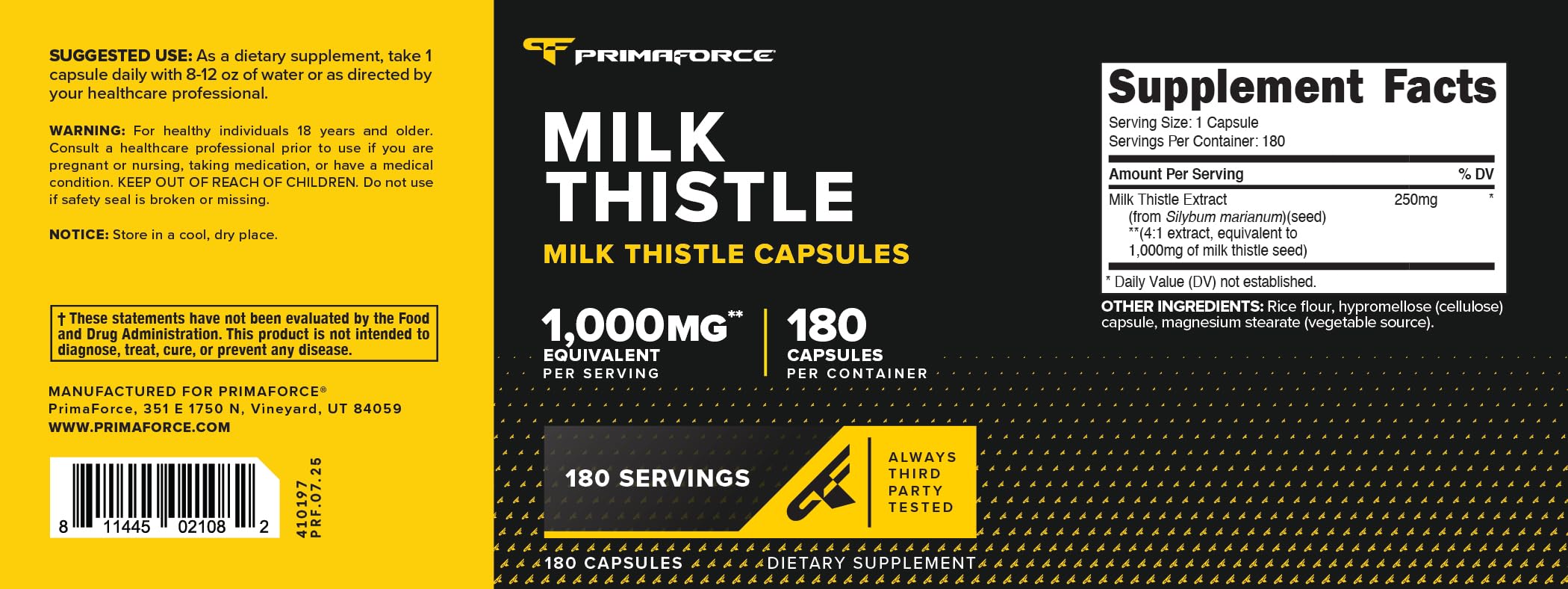 Primaforce etiquette-emballage, informations claires et traçabilité.