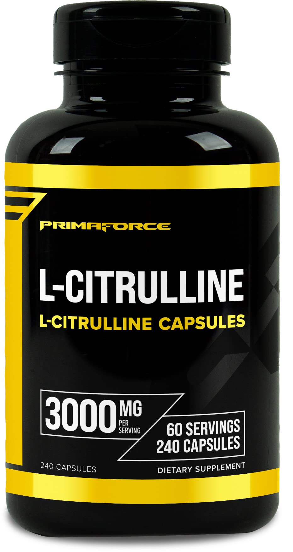 Primaforce L-Citrulline, bouteille: 240 gélules prêtes pour l'entraînement.
