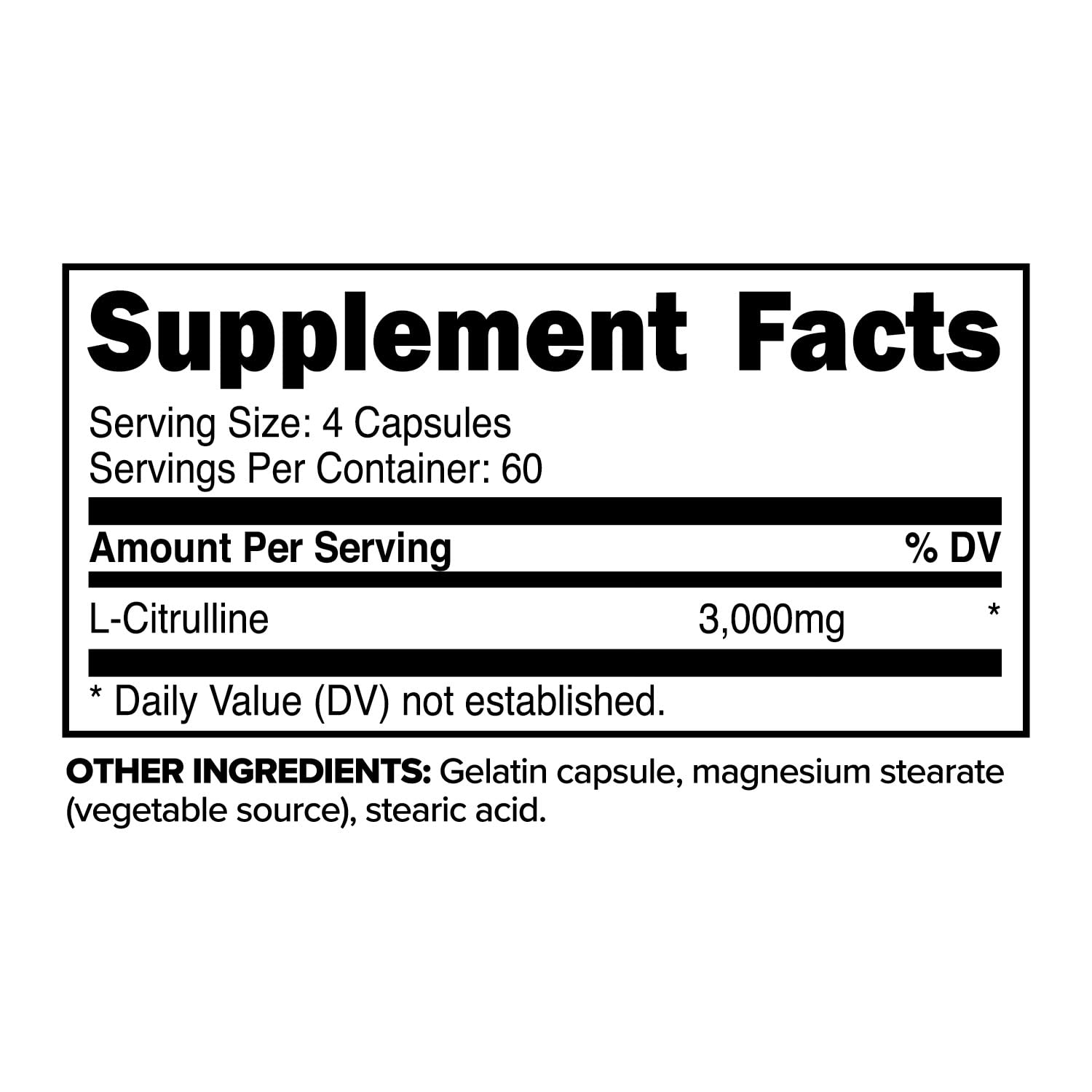 Primaforce L-Citrulline: dose 3000 mg par portion pour soutenir l'entraînement.