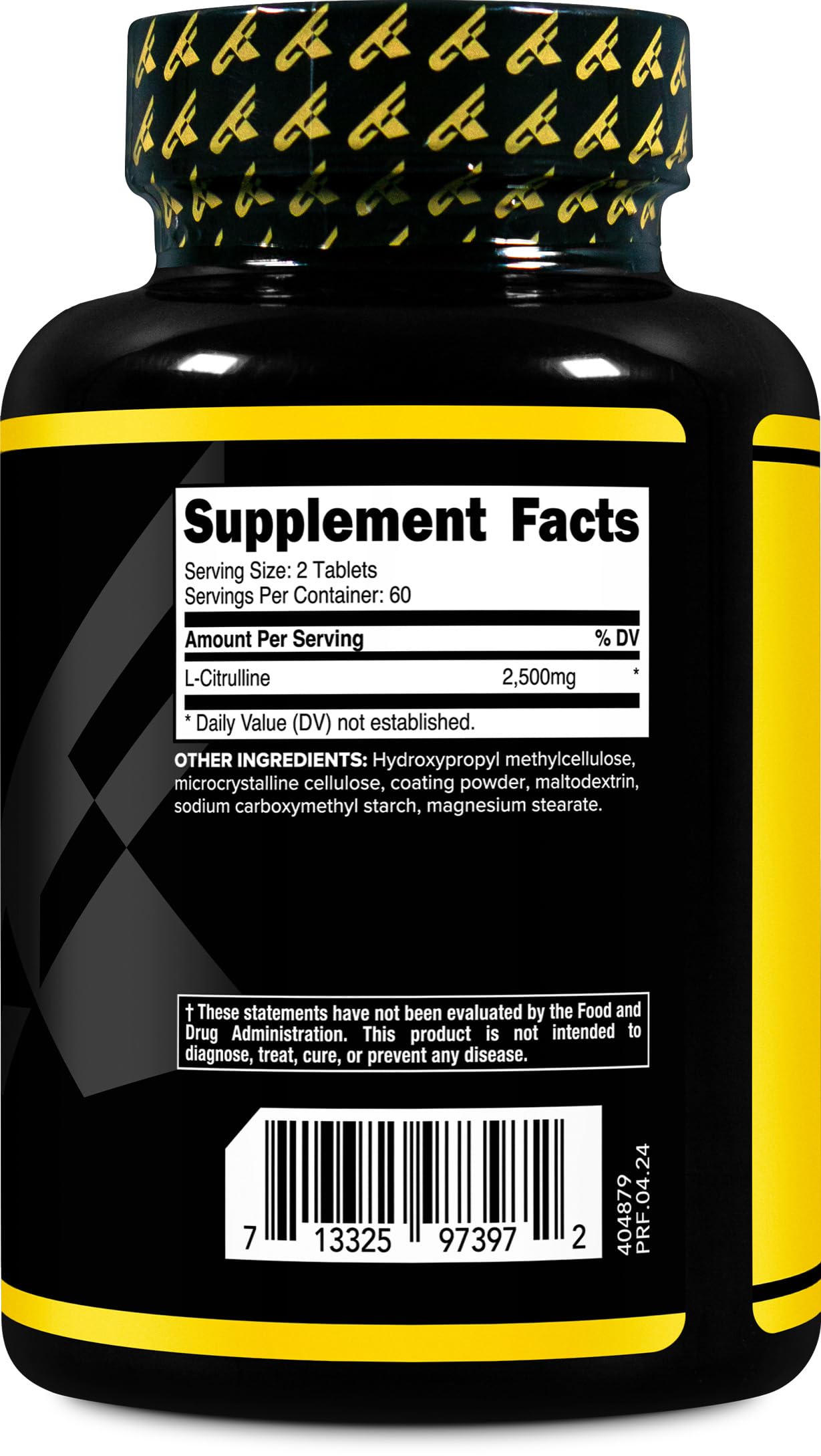 Primaforce L-Citrulline, étiquette lisible, traçabilité et contrôle qualité ISO.