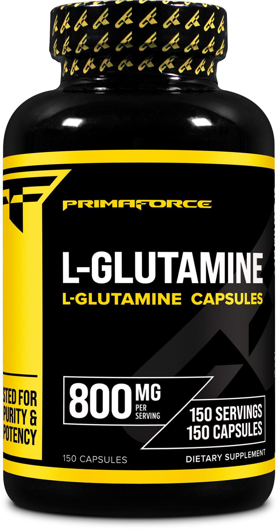 Primaforce L-Glutamine 800 mg en capsules pour un soutien quotidien et pratique.